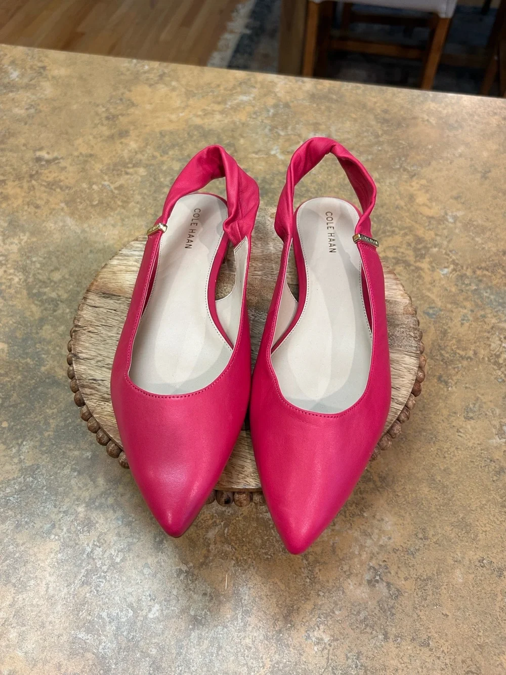 Cole Haan Eden Skimmer Hot Pink Pointed Slingback Flats